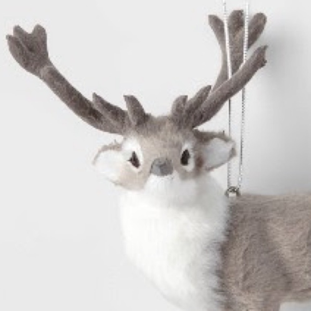 Faux Fur Reindeer Ornament, Gray, NWT - Picture 3 of 3